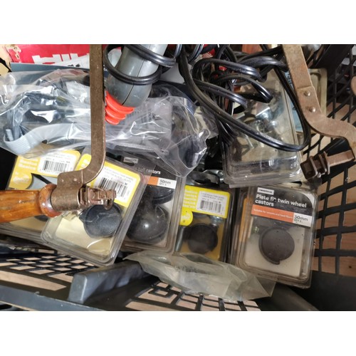 173 - Large job lot of tools in 4x boxes inc quantity of hack saws, Bosch drill, shears, B&D auto dust bus... 