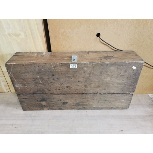 181 - Good quality pine carpenters box with clasp containing a large quantity of tools inc, hammers, screw... 