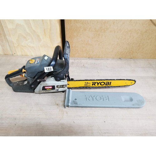 182 - Ryobi 35cc petrol chainsaw 16inch blade in full working order