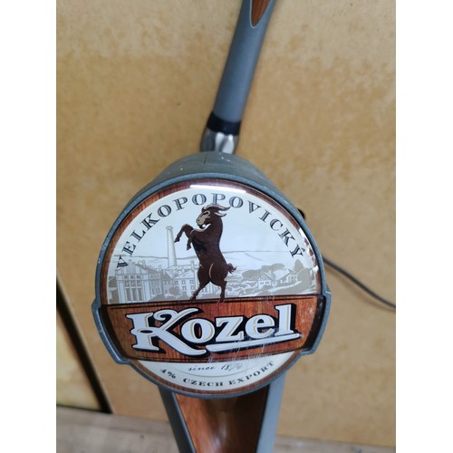 184 - Kozel beer pump with pipes made by Velkopopovicky in good order, height 79cm