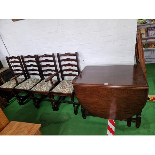 401 - Excellent quality chunky solid oak gate leg dining table featuring a smooth waterfall edge all the w... 