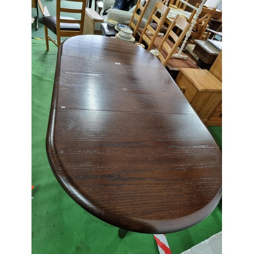 401 - Excellent quality chunky solid oak gate leg dining table featuring a smooth waterfall edge all the w... 