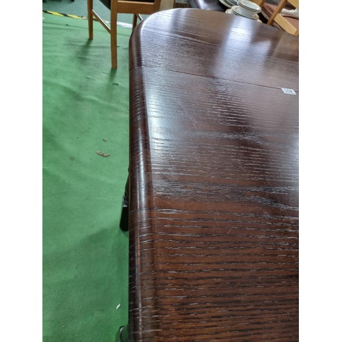 401 - Excellent quality chunky solid oak gate leg dining table featuring a smooth waterfall edge all the w... 