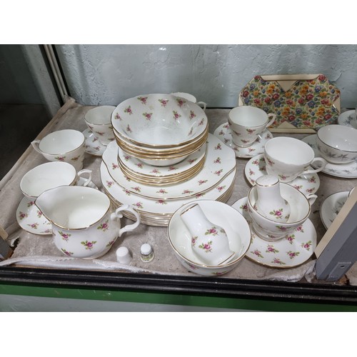 80A - A large comprehensive quantity of part/tea sets with various makers to include Crown Staffordshire, ... 