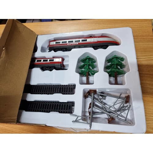 4 - Hornby R1215 boxed junior battery powered train set, complete, in excellent condition.
