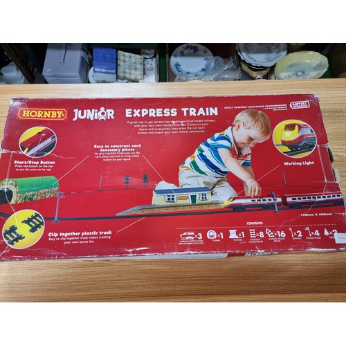 4 - Hornby R1215 boxed junior battery powered train set, complete, in excellent condition.