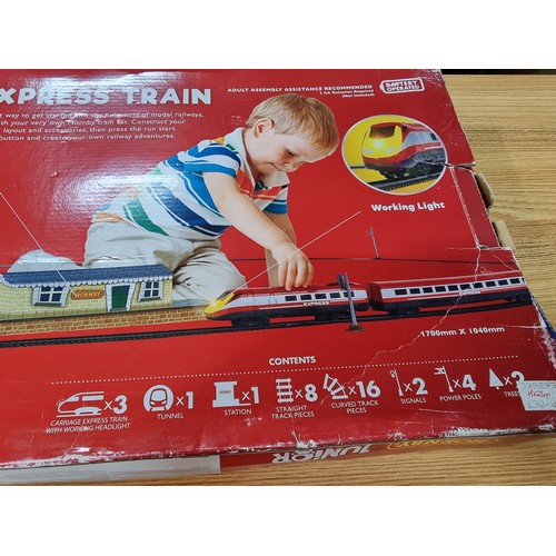 4 - Hornby R1215 boxed junior battery powered train set, complete, in excellent condition.