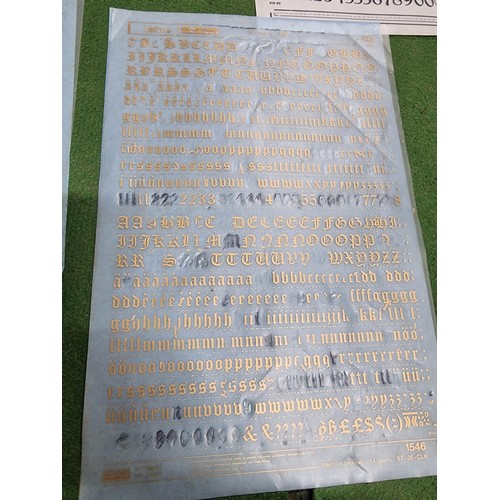 354 - A large quantity of various transferable graphic aids including  full sets of letter and numbers in ... 