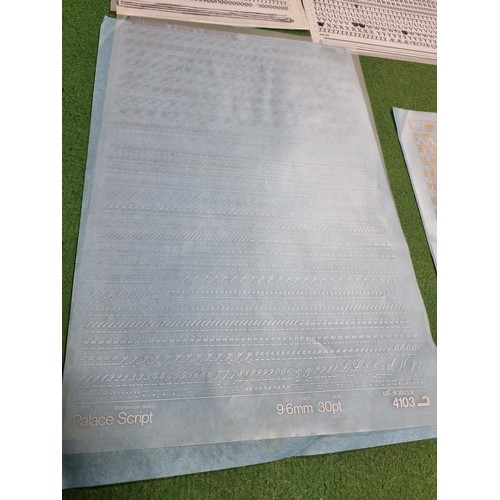 354 - A large quantity of various transferable graphic aids including  full sets of letter and numbers in ... 