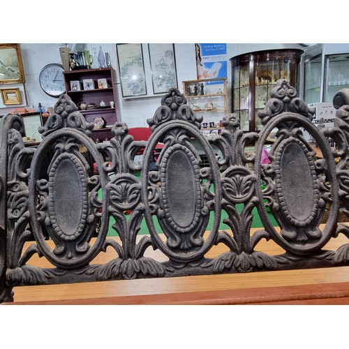 365 - A good quality miniature ornamental cast iron bench with wooden slats, in excellent clean condition ... 