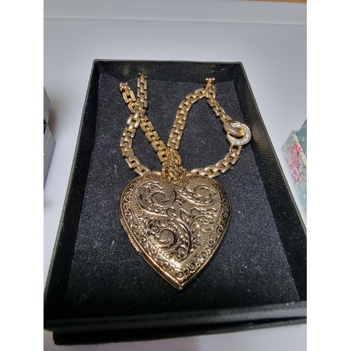 387 - A quantity of various boxed costume jewellery along with a quantity of brooches in clean condition.