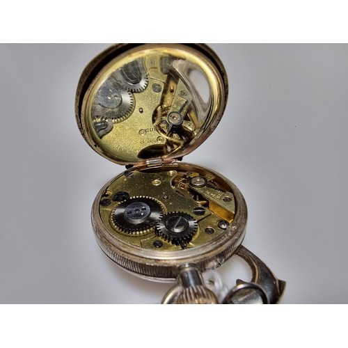 388 - A pretty 925 silver fob watch, winds from the crown, marked inside for Cuivre along with two 925 sil... 
