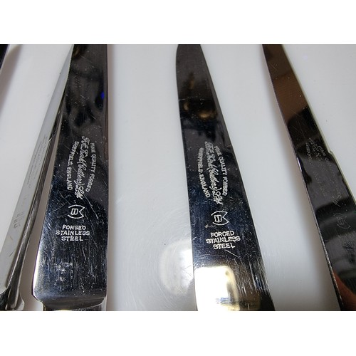 399 - A collection of 6 good quality stag antler handled steak knives marked for FA Kirk Cutlers Sheffield... 