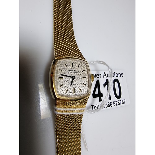 410 - A good quality unused ladies gold plated wrist watch by Montine of Switzerland with a wind up moveme... 