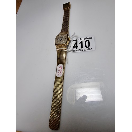 410 - A good quality unused ladies gold plated wrist watch by Montine of Switzerland with a wind up moveme... 