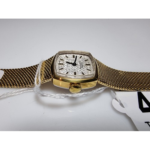 410 - A good quality unused ladies gold plated wrist watch by Montine of Switzerland with a wind up moveme... 