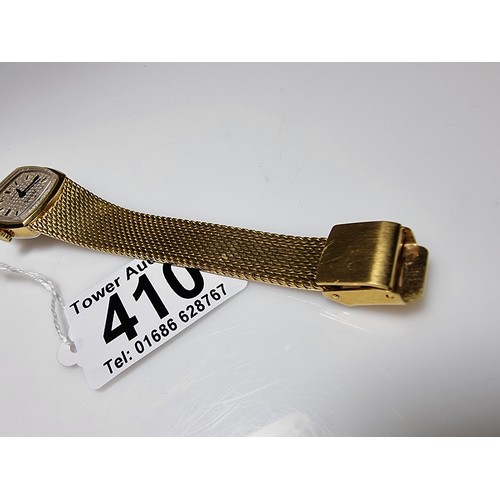 410 - A good quality unused ladies gold plated wrist watch by Montine of Switzerland with a wind up moveme... 