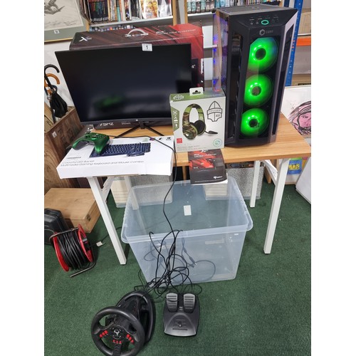 01 - A complete comprehensive gaming pc setup. To include a cube custom gaming PC in cube coolmaster case... 