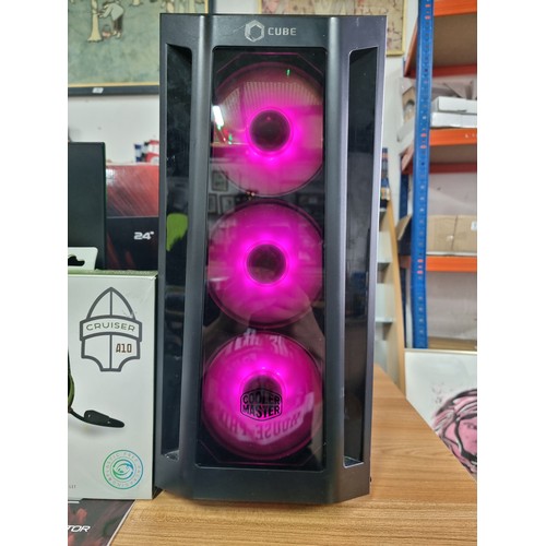 01 - A complete comprehensive gaming pc setup. To include a cube custom gaming PC in cube coolmaster case... 