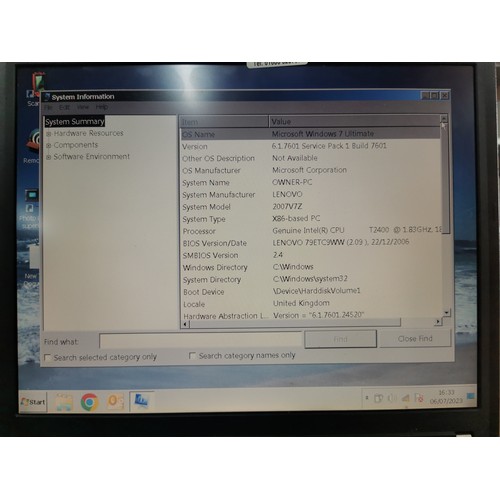 48 - A Lenovo Thinkpad T60 laptop running windows 7, has been completely wiped ready for the new user, al... 