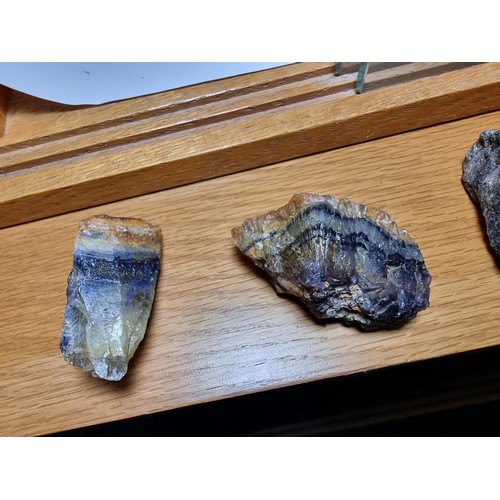 20J - A large collection of rare specimens of Blue John fluorite, Blue John is only found in 1 place in th... 