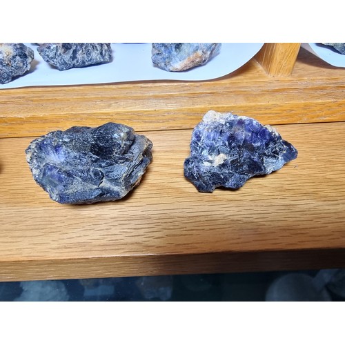 20K - A large collection of rare specimens of Blue John fluorite, Blue John is only found in 1 place in th... 
