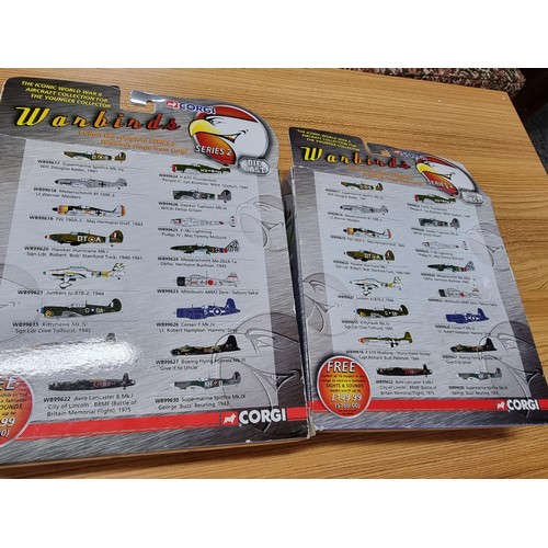 133 - 3x new and sealed diecast model planes to include 2 Warbirds series planes with stands by Corgi alon... 