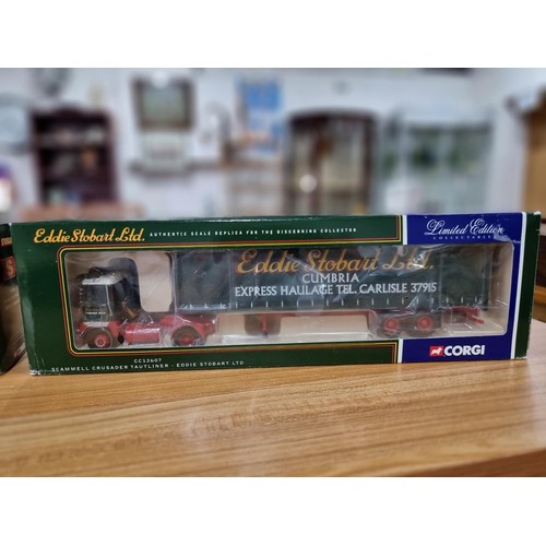 136 - 2x new and boxed large Eddie Stobart die-cast lorries limited edition sets, scale 1/50.