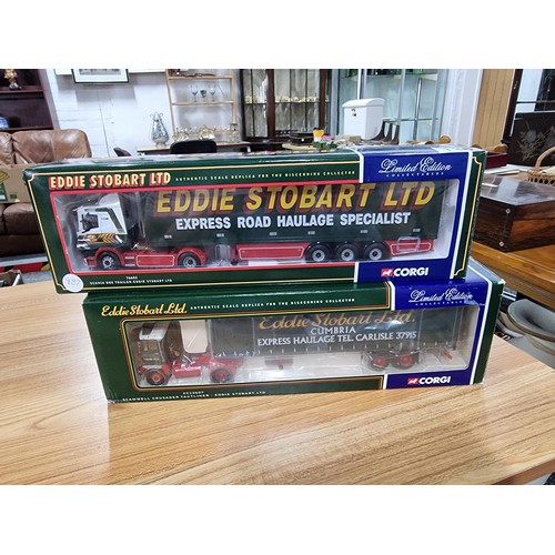 136 - 2x new and boxed large Eddie Stobart die-cast lorries limited edition sets, scale 1/50.