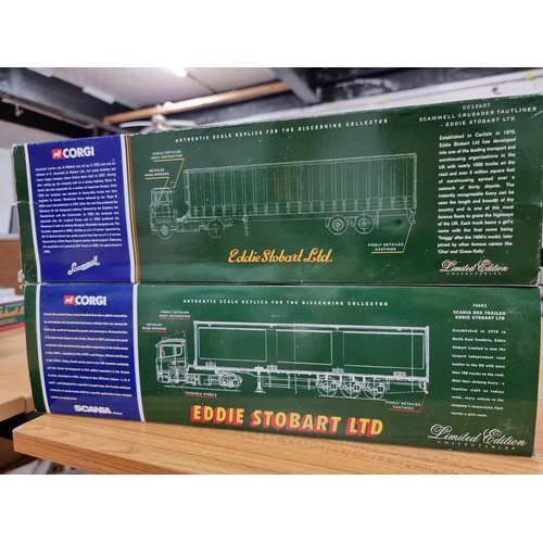 136 - 2x new and boxed large Eddie Stobart die-cast lorries limited edition sets, scale 1/50.