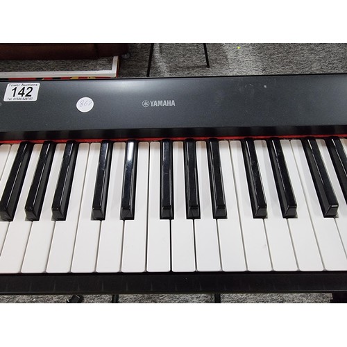 142 - A Yamaha Piaggero MP/31 76 springback key keyboard with fold up keyboard stand, in full working orde... 