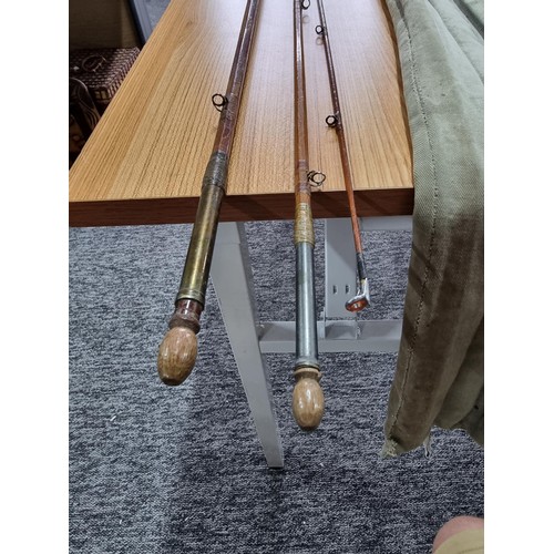 A rare vintage Herbert Hatton Hereford 3 piece split cane fishing rod in  good vintage condition,comp