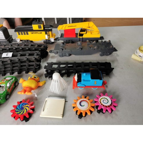 6 - Quantity of children's toys inc Caterpillar maintenance train with track along with 2x Thomas The Ta... 