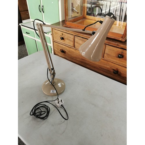 11 - Vintage angle poise sprung lamp stands at a height of 87cm base diameter 18cm