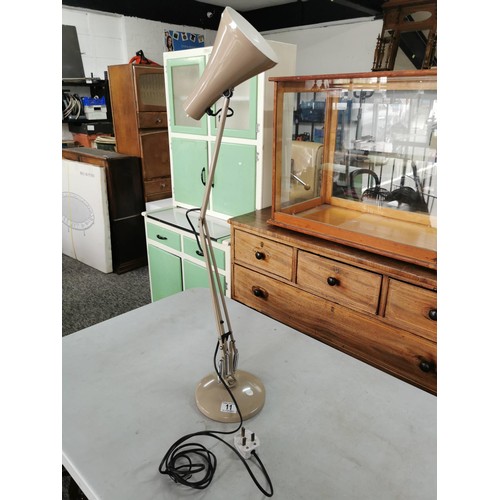 11 - Vintage angle poise sprung lamp stands at a height of 87cm base diameter 18cm