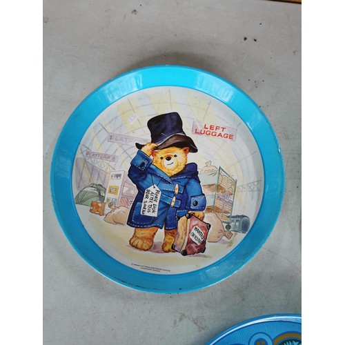 15 - Collection of 3x vintage beer trays, Marstons, Paddington bear and a blue Hornsea design tray