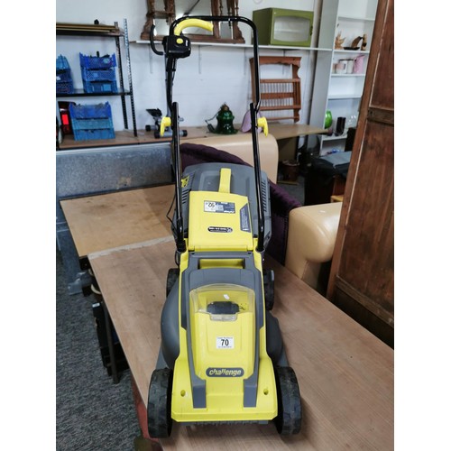 70 - Challenge CH18V2 cordless rotary mower with battery and key, complete with charger