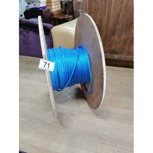 71 - Reel containing a quantity of 5mm blue nylon rope