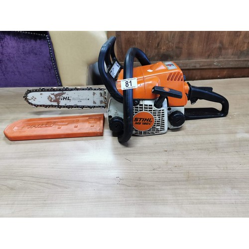 81 - Stihl petrol chain saw MS180c, with 12 inch blade tested as working