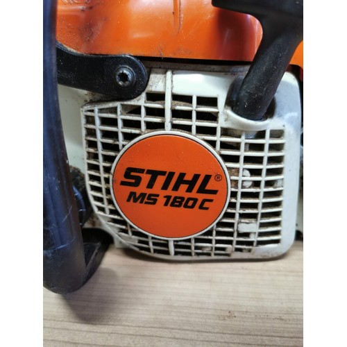 81 - Stihl petrol chain saw MS180c, with 12 inch blade tested as working