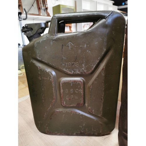 91 - 2x vintage jerry cans dated 1945 & 1978 both with broad arrow mark