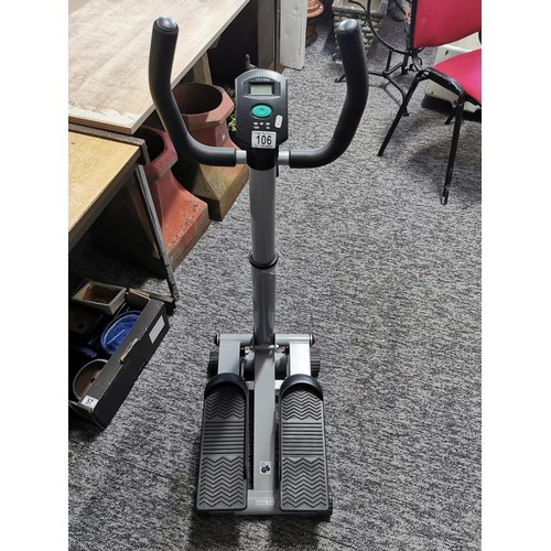 106 - Exercise stepping machine with rubber grip handles and digital display,