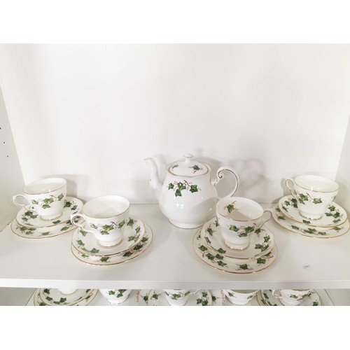 117 - Good quality china 42 piece part tea and coffee set by Colclough ivy leaf , inc tea and coffee cups,... 