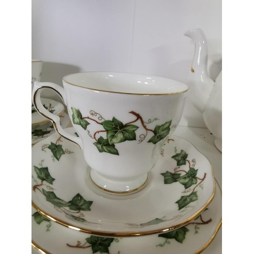 117 - Good quality china 42 piece part tea and coffee set by Colclough ivy leaf , inc tea and coffee cups,... 