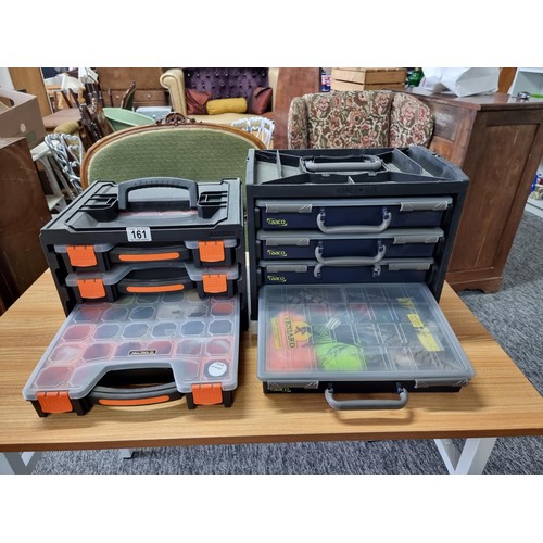 161 - 2x comprehensive fly fishing tackle box with every drawer containing a very large quantity of fly ma... 