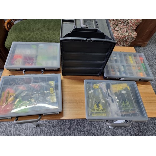 161 - 2x comprehensive fly fishing tackle box with every drawer containing a very large quantity of fly ma... 