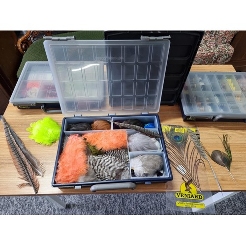 161 - 2x comprehensive fly fishing tackle box with every drawer containing a very large quantity of fly ma... 