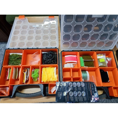 161 - 2x comprehensive fly fishing tackle box with every drawer containing a very large quantity of fly ma... 