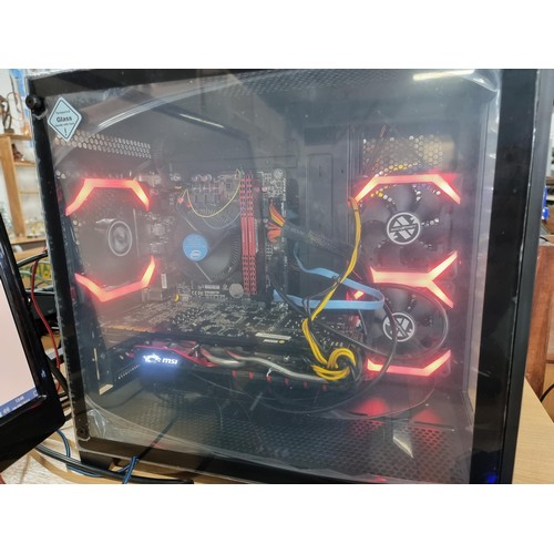 169 - A gaming pc setup which includes a custom gaming pc case which has windows 10pro installed with an i... 