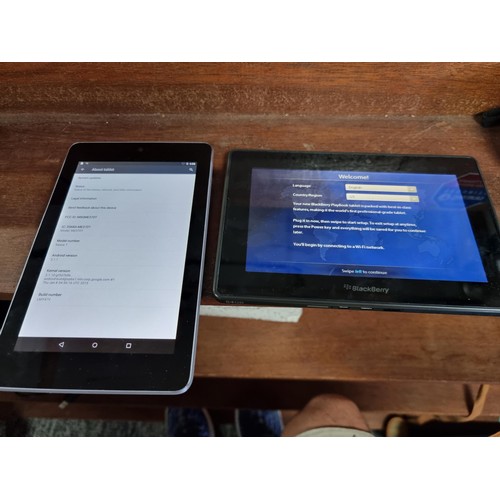 175 - 2x android tablets both in full working order to include an Asus nexus 7 tablet and a blackberry mod... 